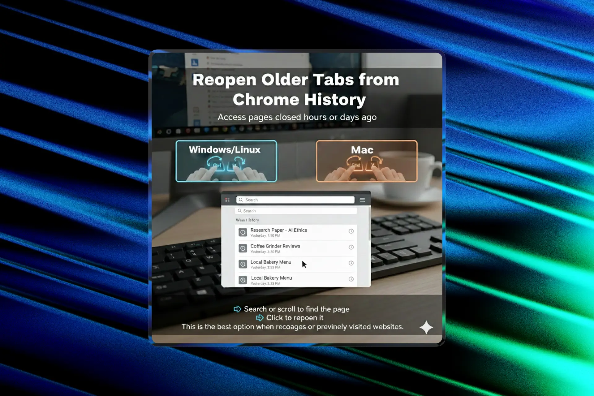 restore chrome tabs with tab deck