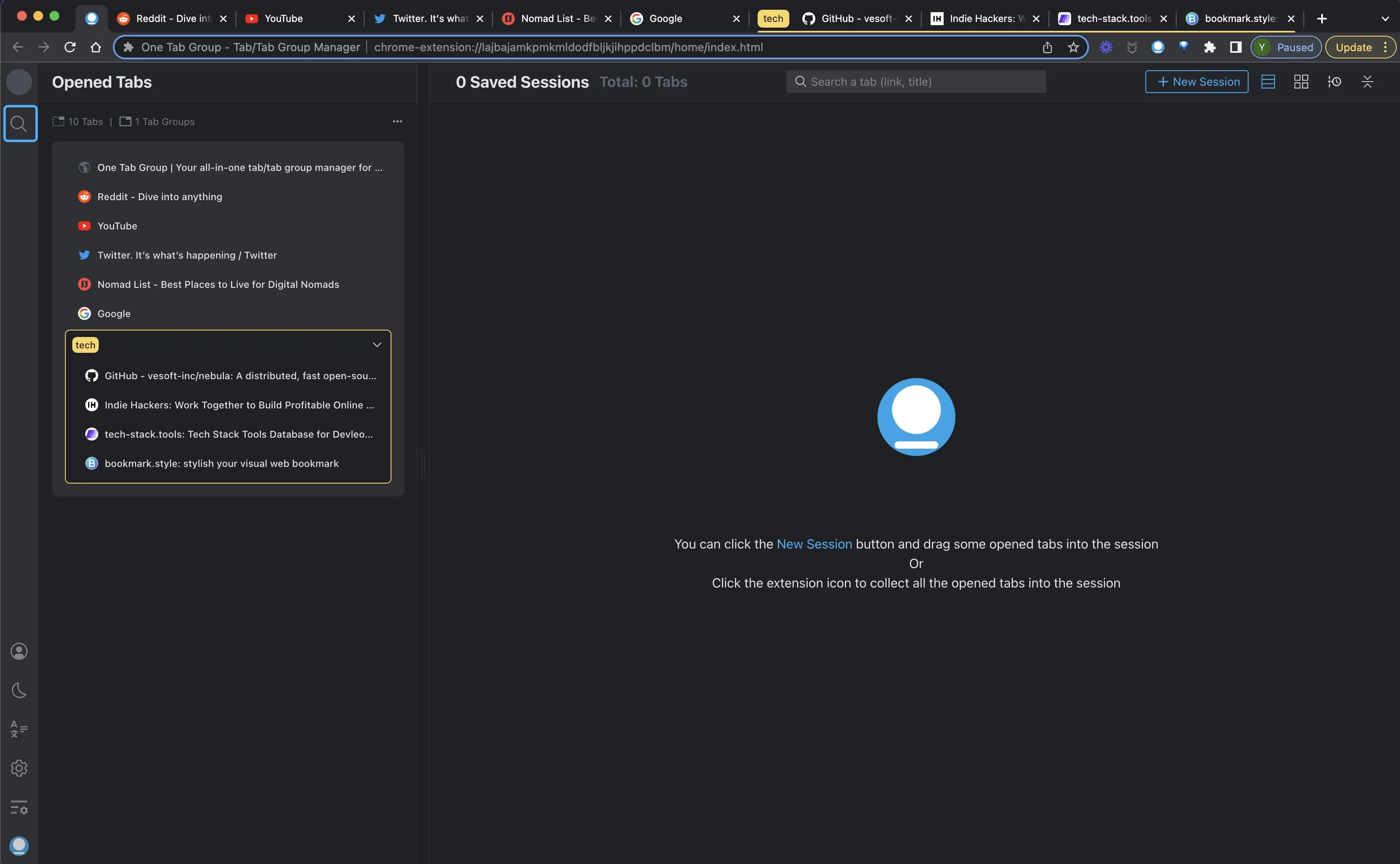 Search open tabs with Command+K shortcut