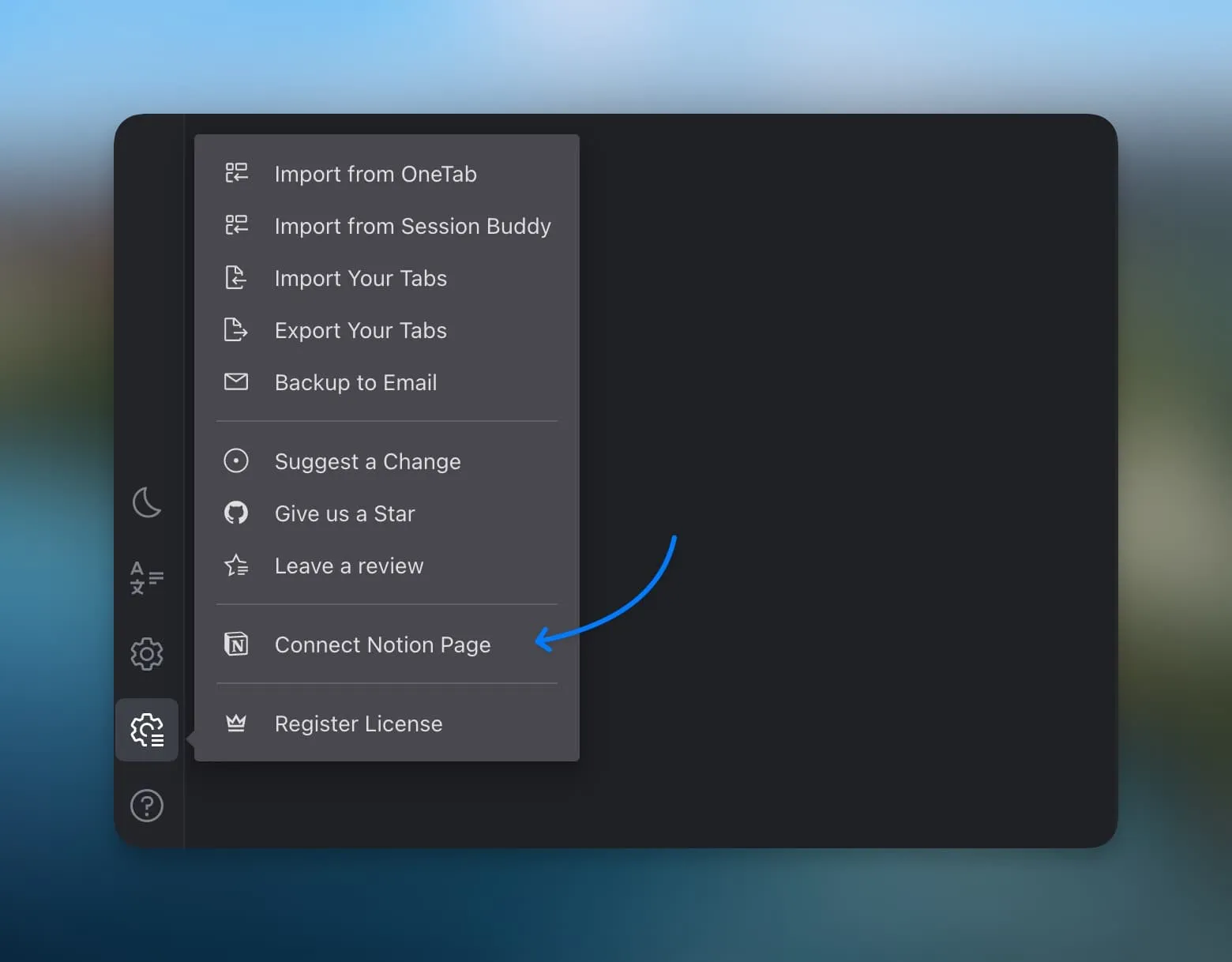 Connect another Notion page